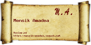 Mensik Amadea névjegykártya